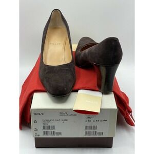Bally Women's US Size 6.5 FR 37 Chocolate Brown Calf Suede TEUTA Pump Shoe BOX